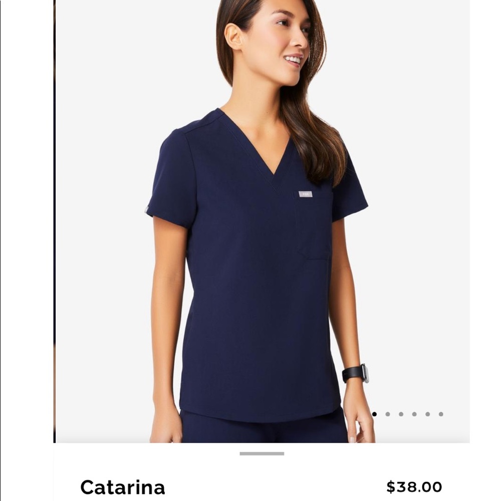 FIGS Navy Catarina Scrub Top